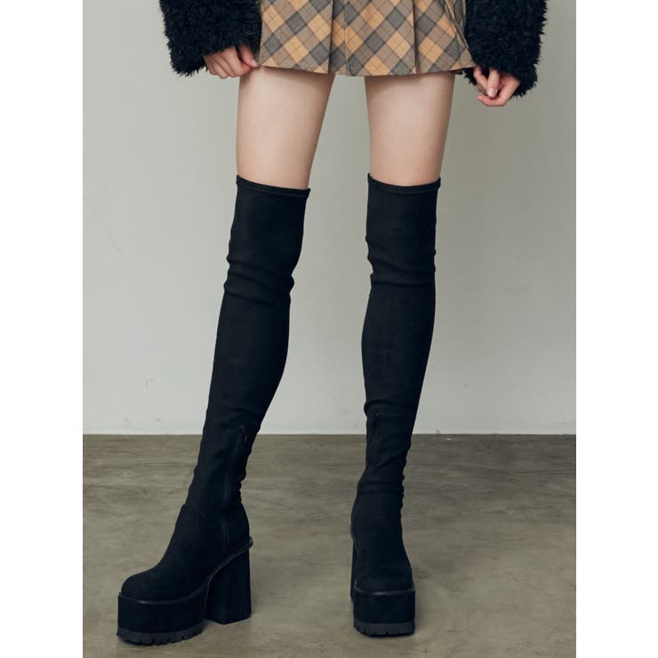 スクエアフィットロングブーツ[品番：MKSW0059449]｜EMODA（エモダ）の