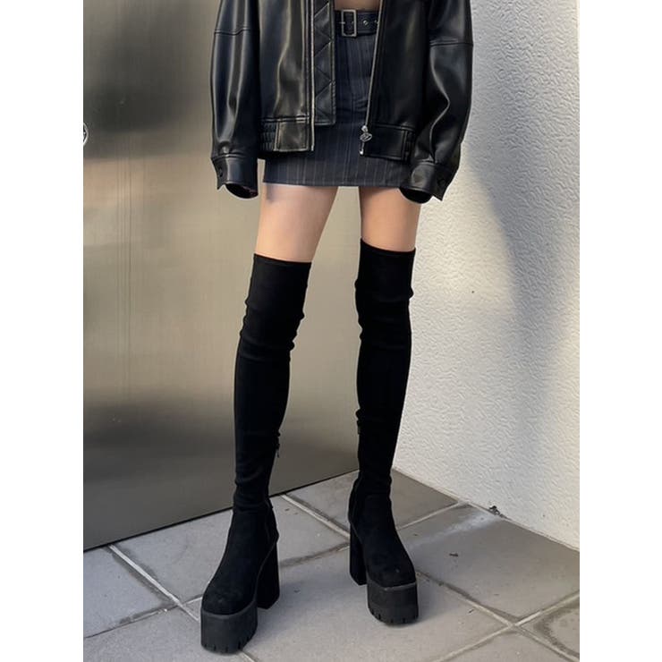 スクエアフィットロングブーツ[品番：MKSW0052685]｜EMODA（エモダ）の