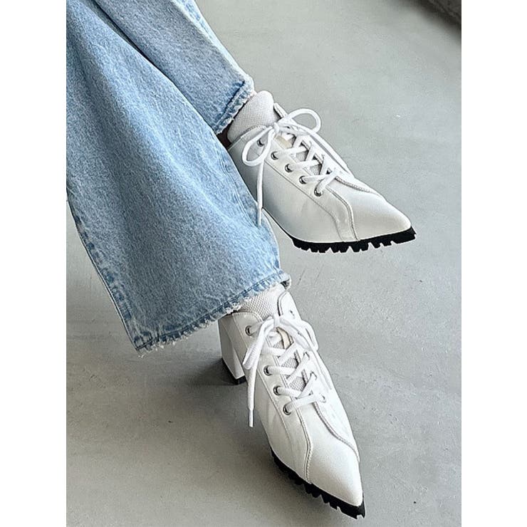 レースアップスポーティーポインテッドミュール[品番：MKSW0059068