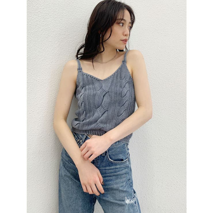 ケーブルブリーチニットキャミ[品番：MKSW0037428]｜GYDA（ジェイダ