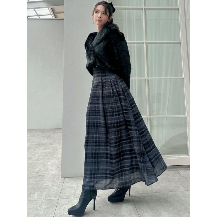 シャイニーチェックフレアワンピース[品番：MKSW0060357]｜RESEXXY