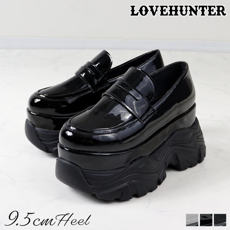 9.5cmヒール ワンピース セットアップ 厚底ローファー ☆2202[品番