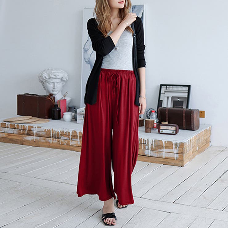 ワイドパンツ レディース ガウチョパンツ[品番：AGCW0000524