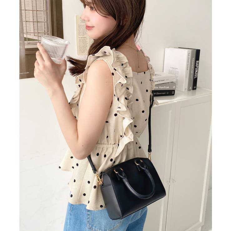 フェイクレザー ミニボストンショルダーバッグ[品番：ERMW0000010