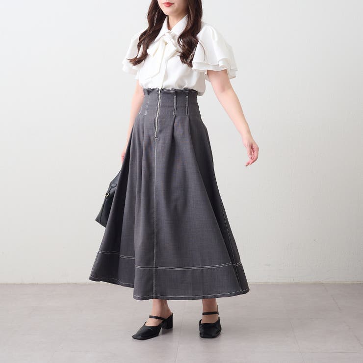 細見え】ウエストタックフレアスカート[品番：OLOW0015466]｜RMAF NICE