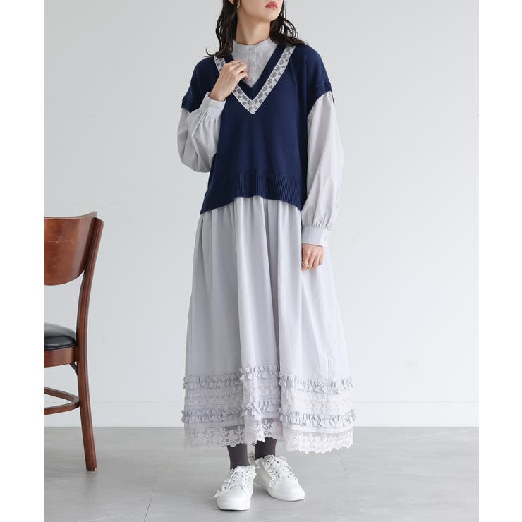 somari imaginationニットドッキングレースワンピース [品番