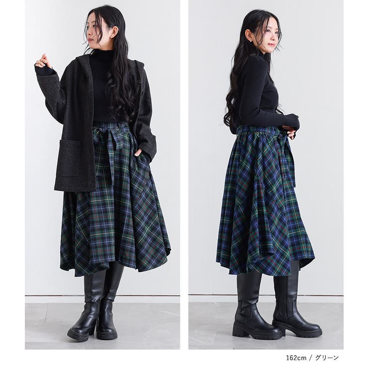 n'OrLABELクラシカルチェックスカート [品番：MITW0001517