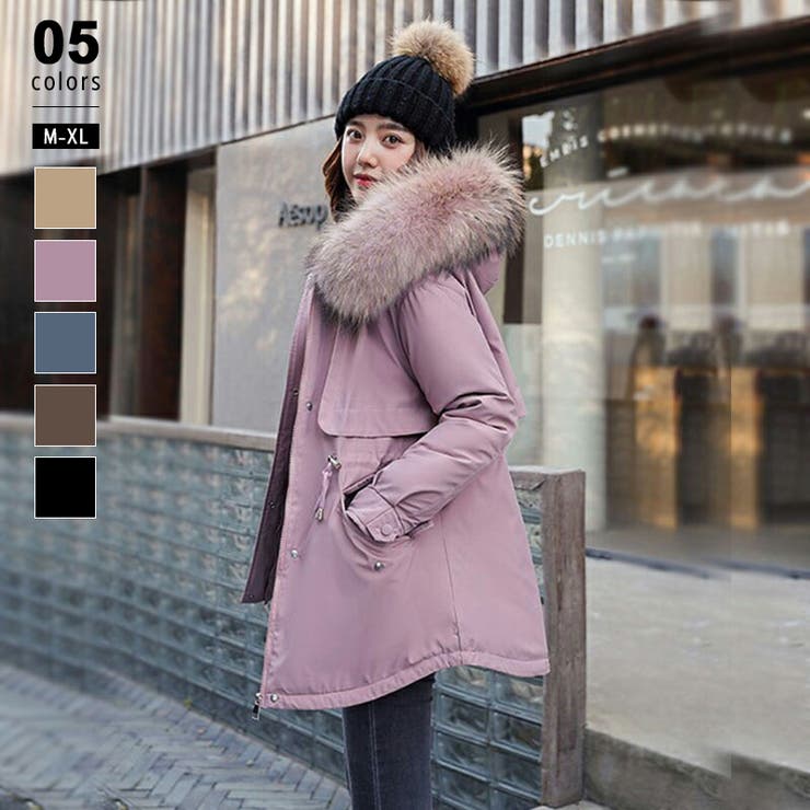 フェイクファー ボアコート モッズコート[品番：COCW0003578