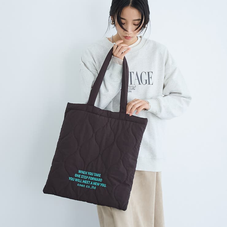 ロゴ刺繍キルトトートバッグ[品番：COEW0006319]｜coen【women