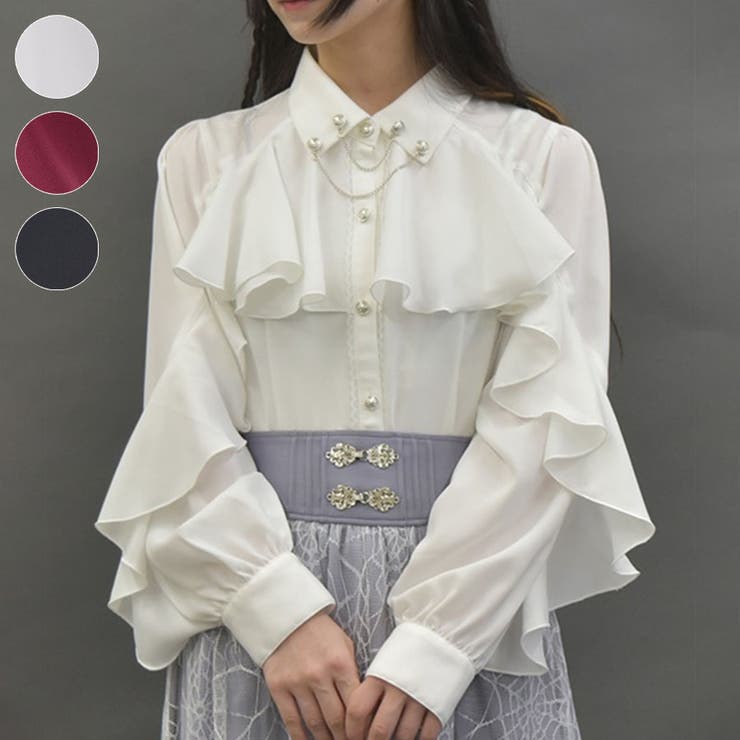 ダークロマンスフリルブラウス[品番：IGAW0005372]｜axes femme