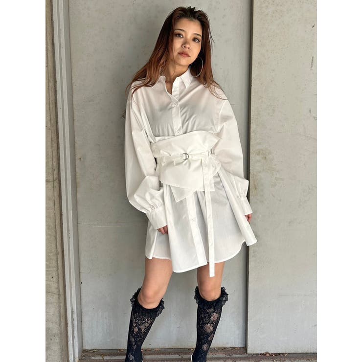 コルセットベルトシャツワンピース[品番：EO000006259]｜EGOIST