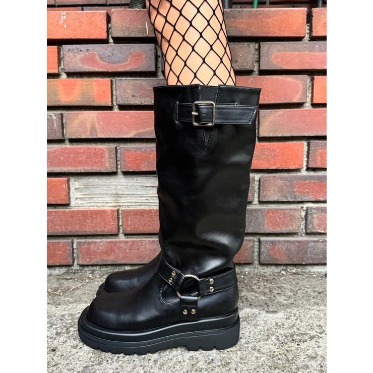 ベルト付エンジニアロングブーツ[品番：EO000006331]｜EGOIST