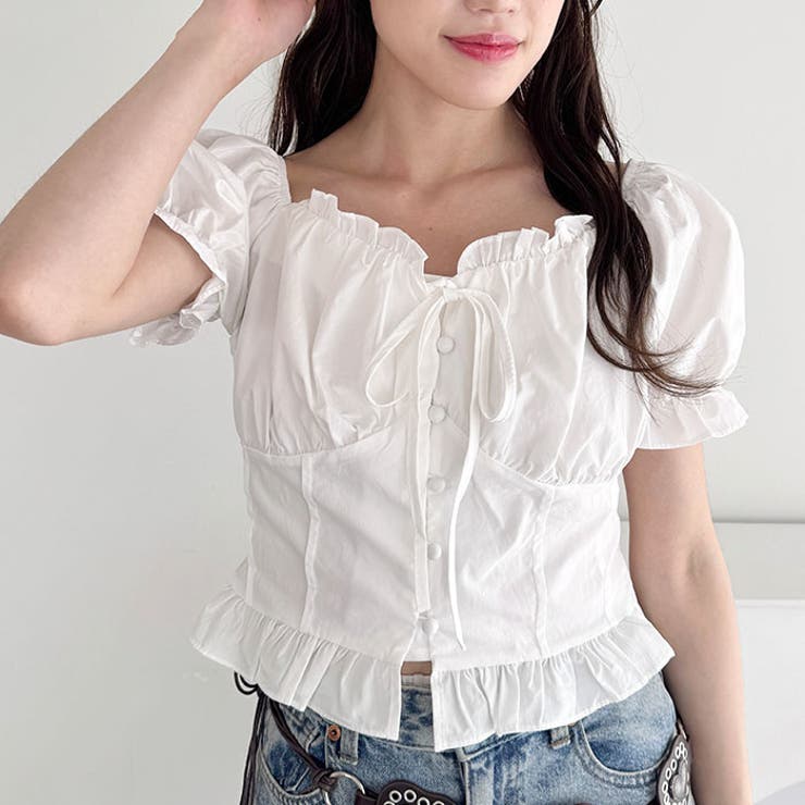 コルセットリボンフリルブラウス[品番：OUTW0000444]｜Outfitter lab