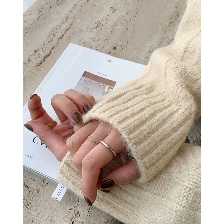 ケーブルニットカーディガン トップス カーディガン[品番：IK000006491