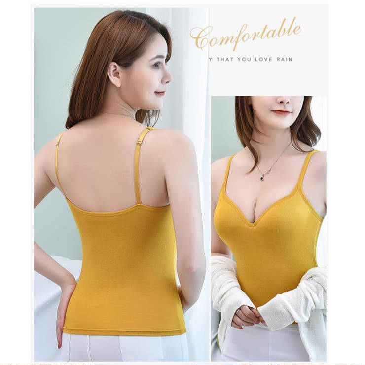 カップ付き キャミソール タンクトップ[品番：HNAW0003418]｜HANAHANA