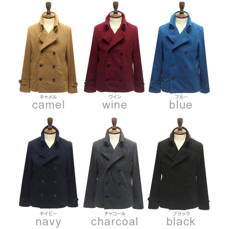ピーコート メンズナポレオン襟 ショート丈[品番：IP000002226