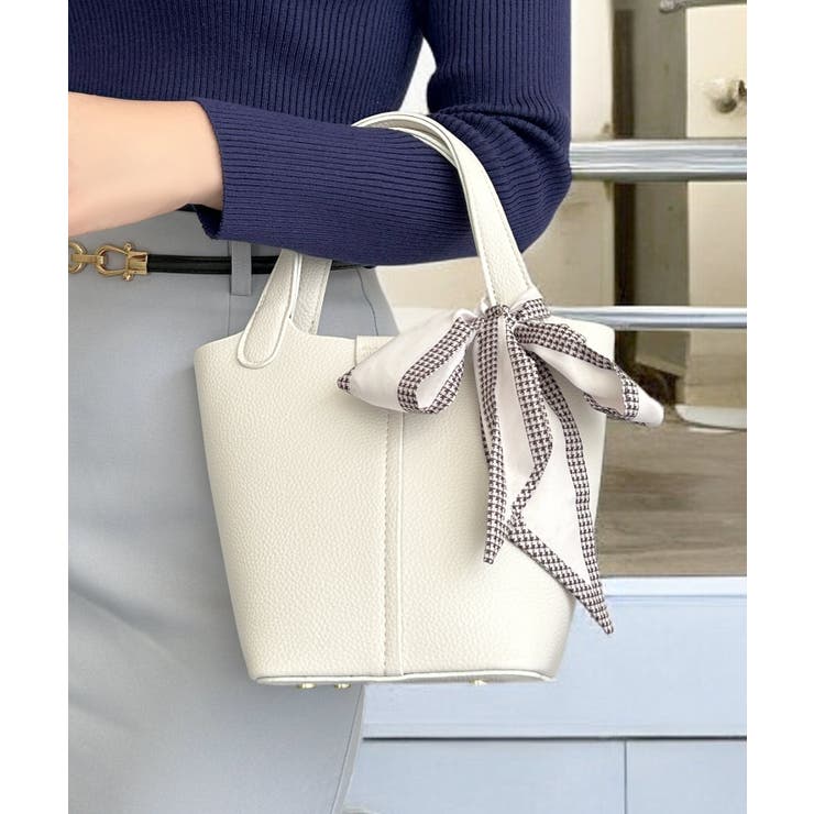 スカーフ付き2wayハンドバッグ [24643 無地[品番：BA000005877]｜JULIA