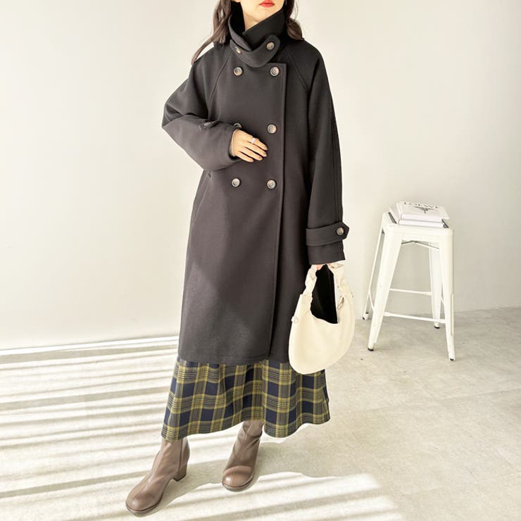 2WAYスタンドカラーミドル丈コート[品番：GERW0010551]｜GeeRA