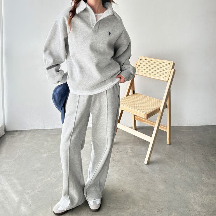 U．S．POLO ASSN．】表ピーチポロ衿スウェット[品番