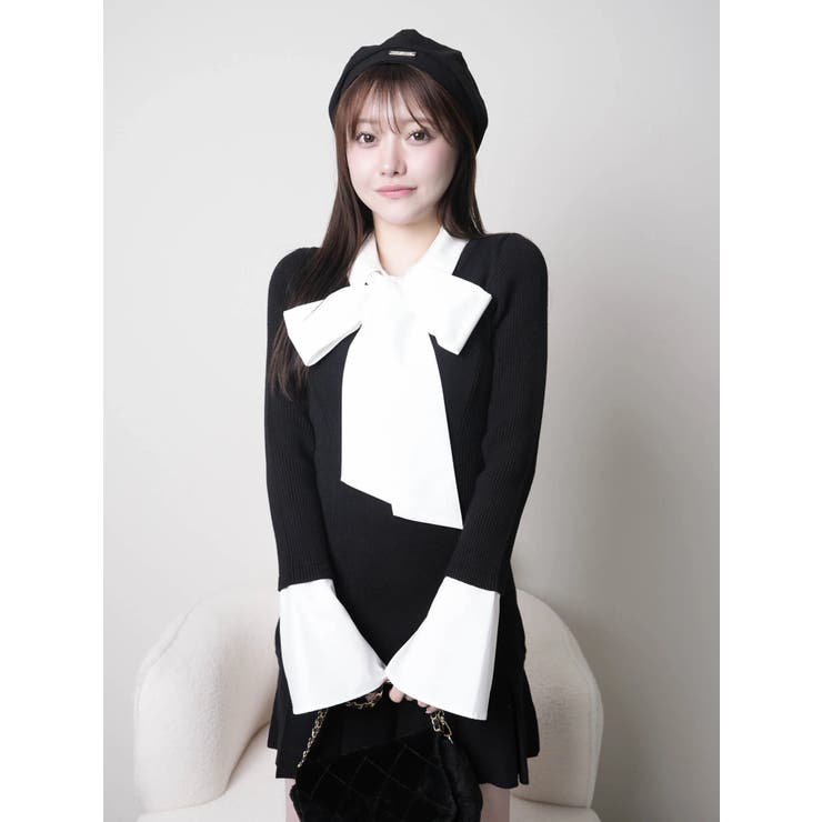 フロントZIPニットプリーツワンピース[品番：LINW0002735]｜LIPSERVICE