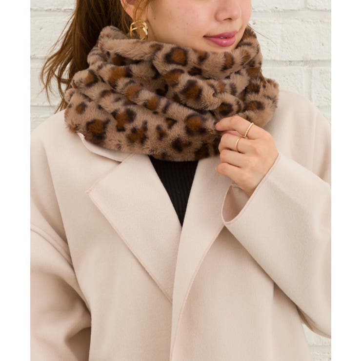 ヒョウ柄ネックウォーマー[品番：SPRW0007187]｜SpRay（スプレイ）の