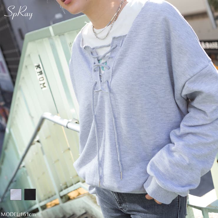 レースアップスウェット[品番：SPRW0009019]｜SpRay（スプレイ）の