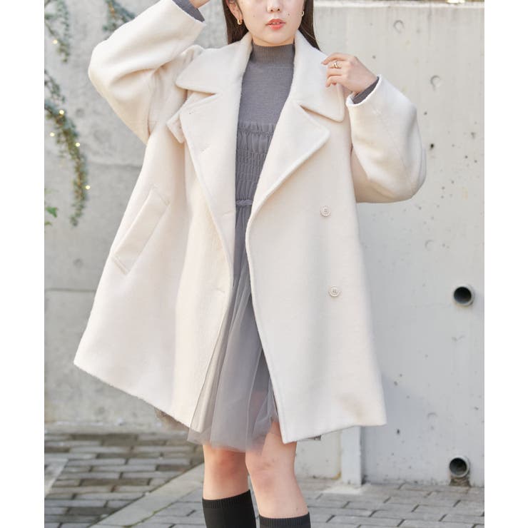 Chico】シャギースタンドミドル丈オーバーコート[品番：PALW0003560