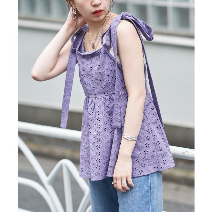 Chico】肩リボンコットンレースキャミBL[品番：PALW0000707]｜PAL