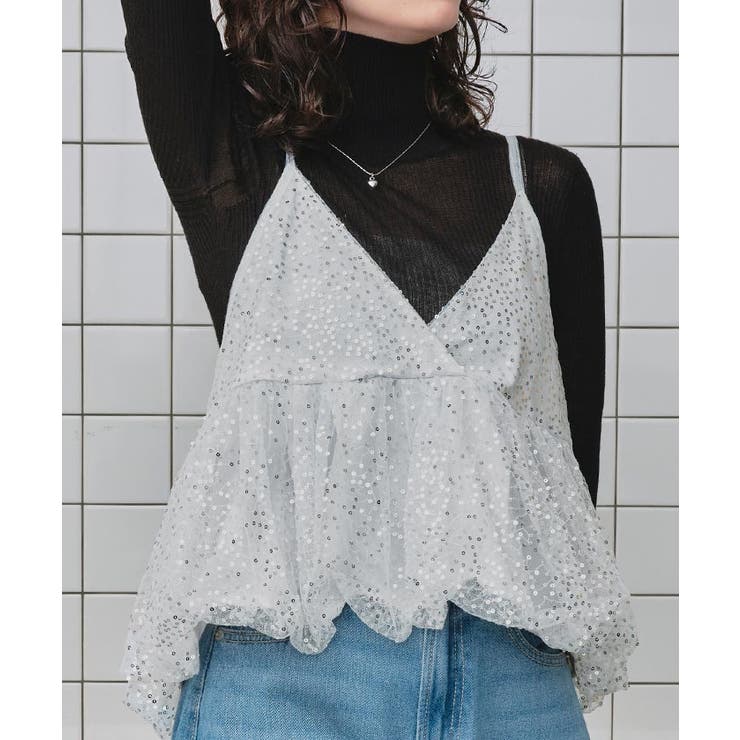 ヘムバルーンスパンコールキャミソールビスチェ[品番：TV000017146