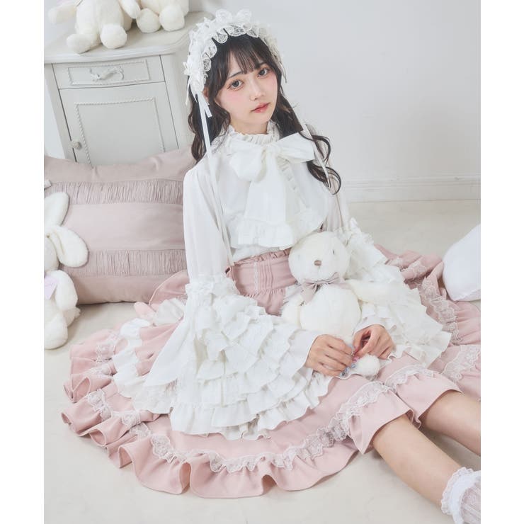 フリルハイネックレースリボンプリンセスブラウス 量産型 地雷系 夢
