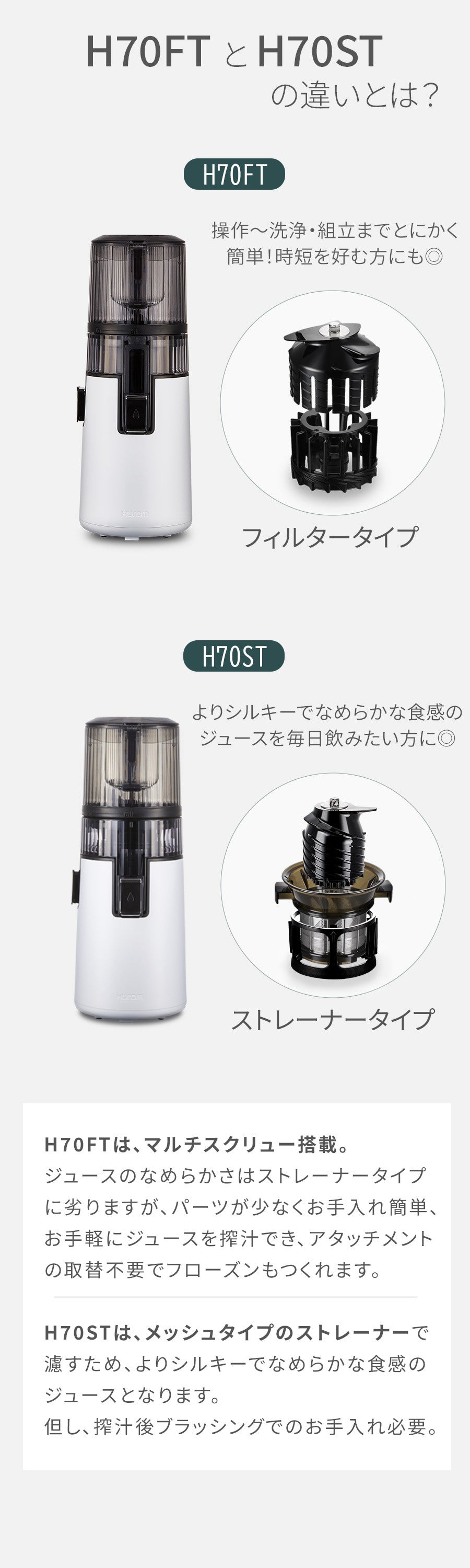 ヒューロム コールドプレスジューサー H70FTシリーズ– HUROM ONLINE