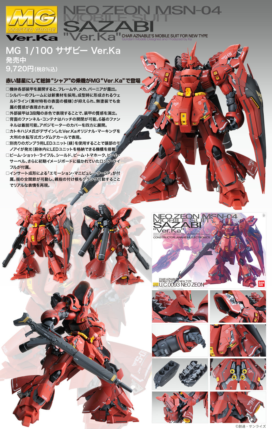 Bandai MG 1/100 MSN-04 Sazabi Ver.Ka Model Kit – Gunpla Style
