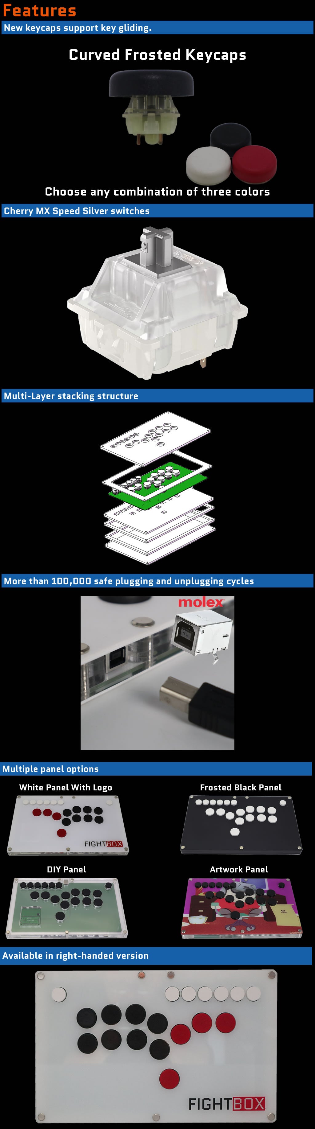 FightBox B10-EX All Button Leverless Arcade Game Controller for PC