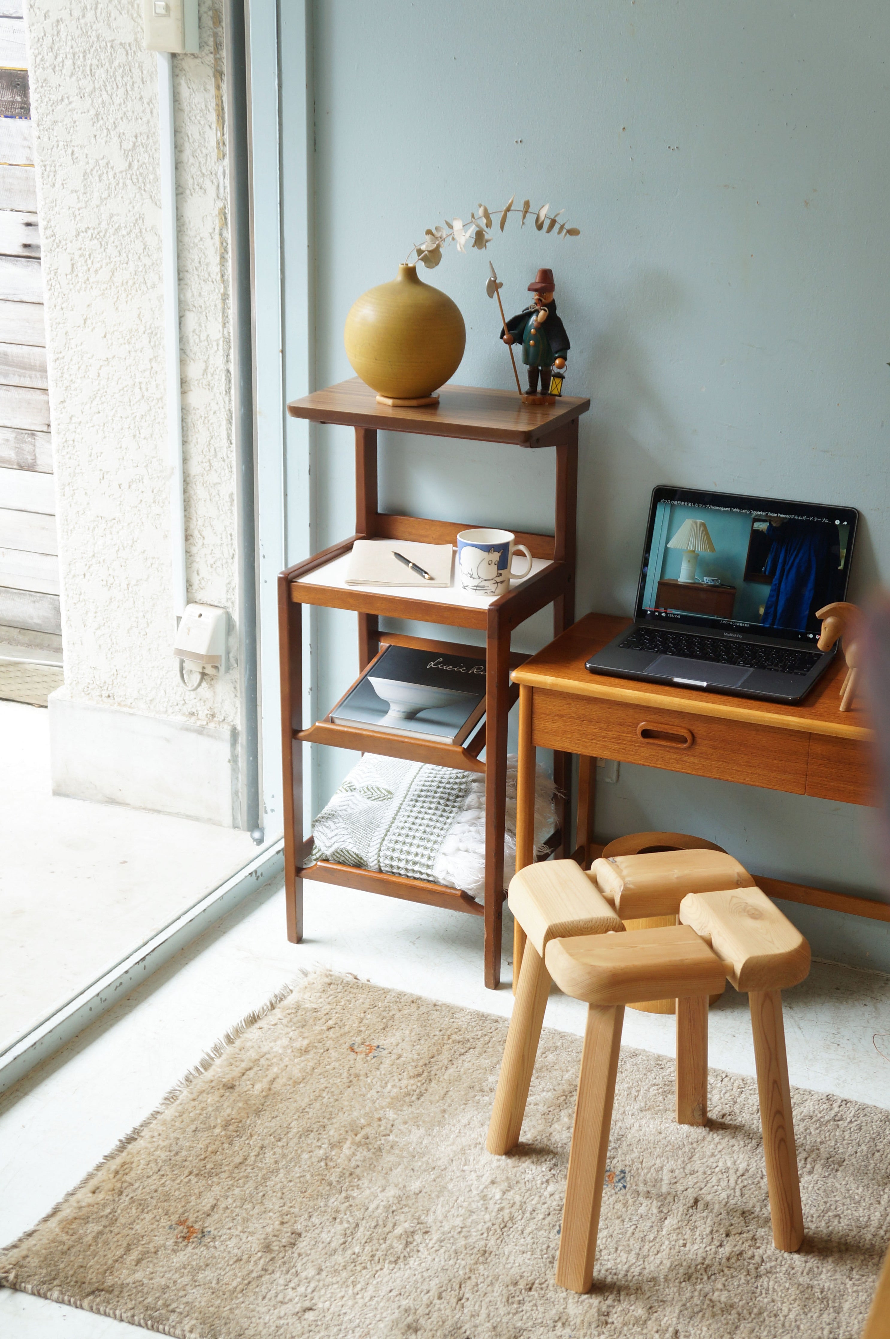 オールドカリモク サイドシェルフ マガジンラック/Old Karimoku Side