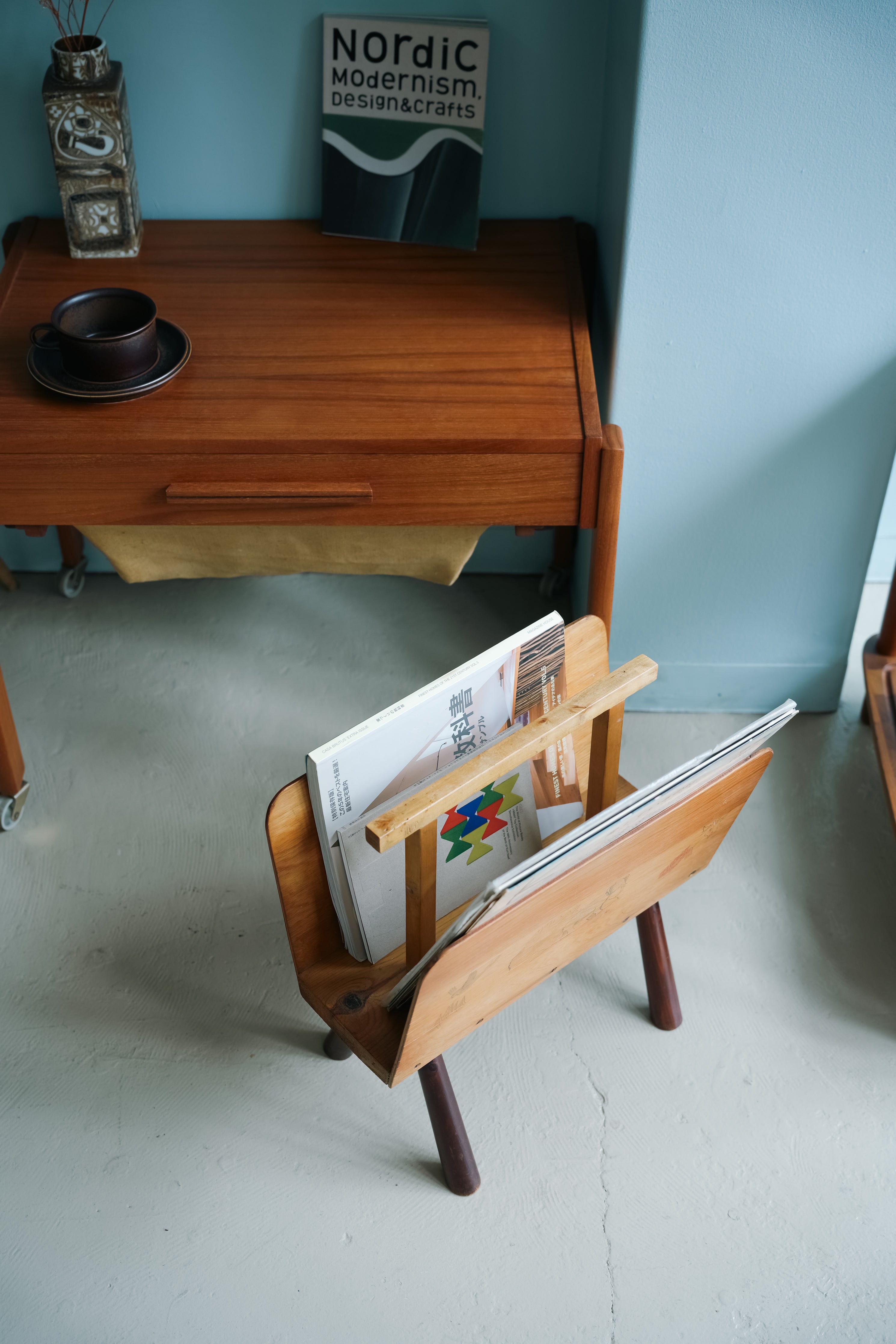 デンマークヴィンテージ 木製マガジンラック 北欧インテリア/Wooden