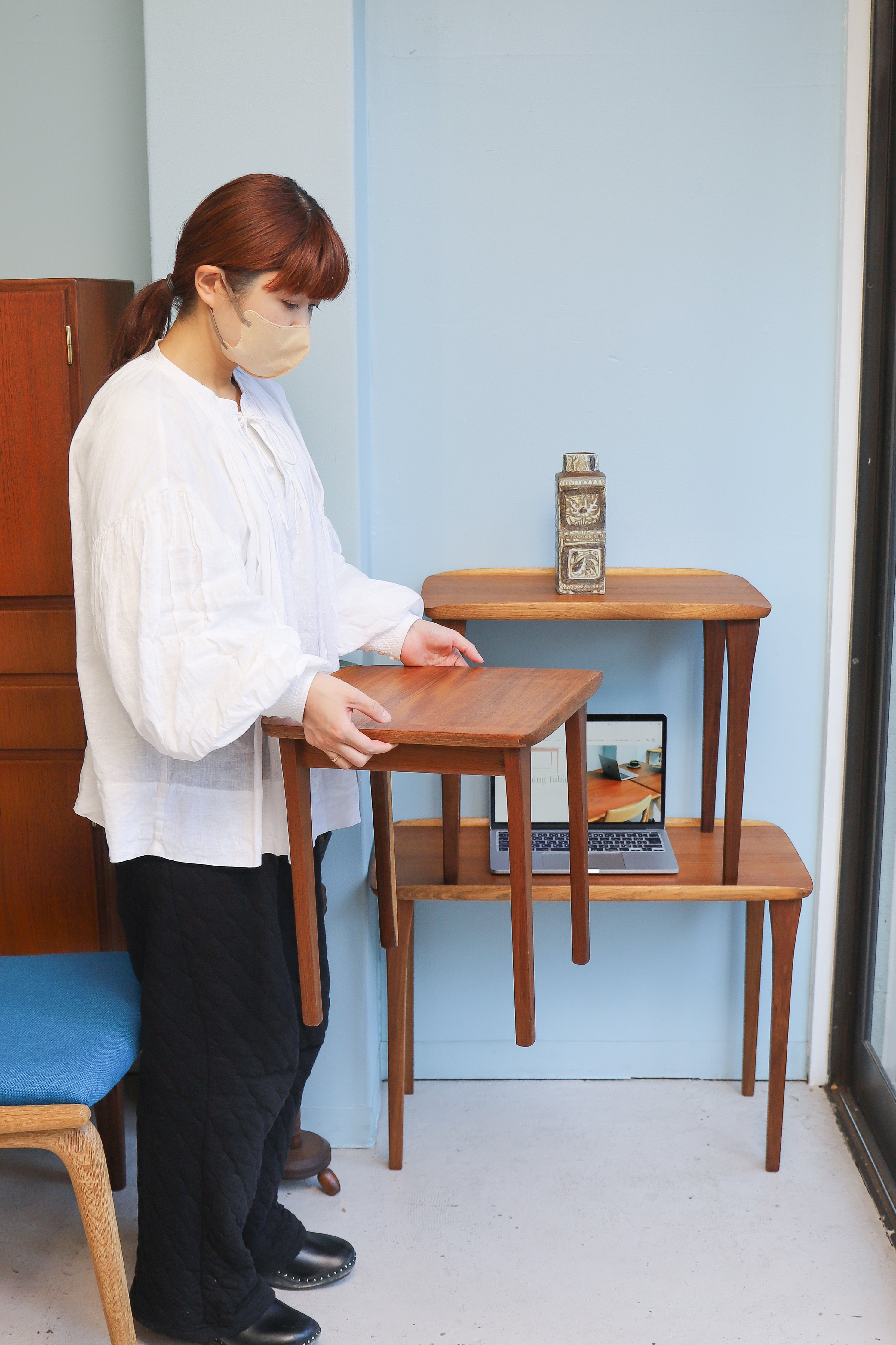 バージェスファニチャー ネストテーブル ヴィンテージ サイドテーブル