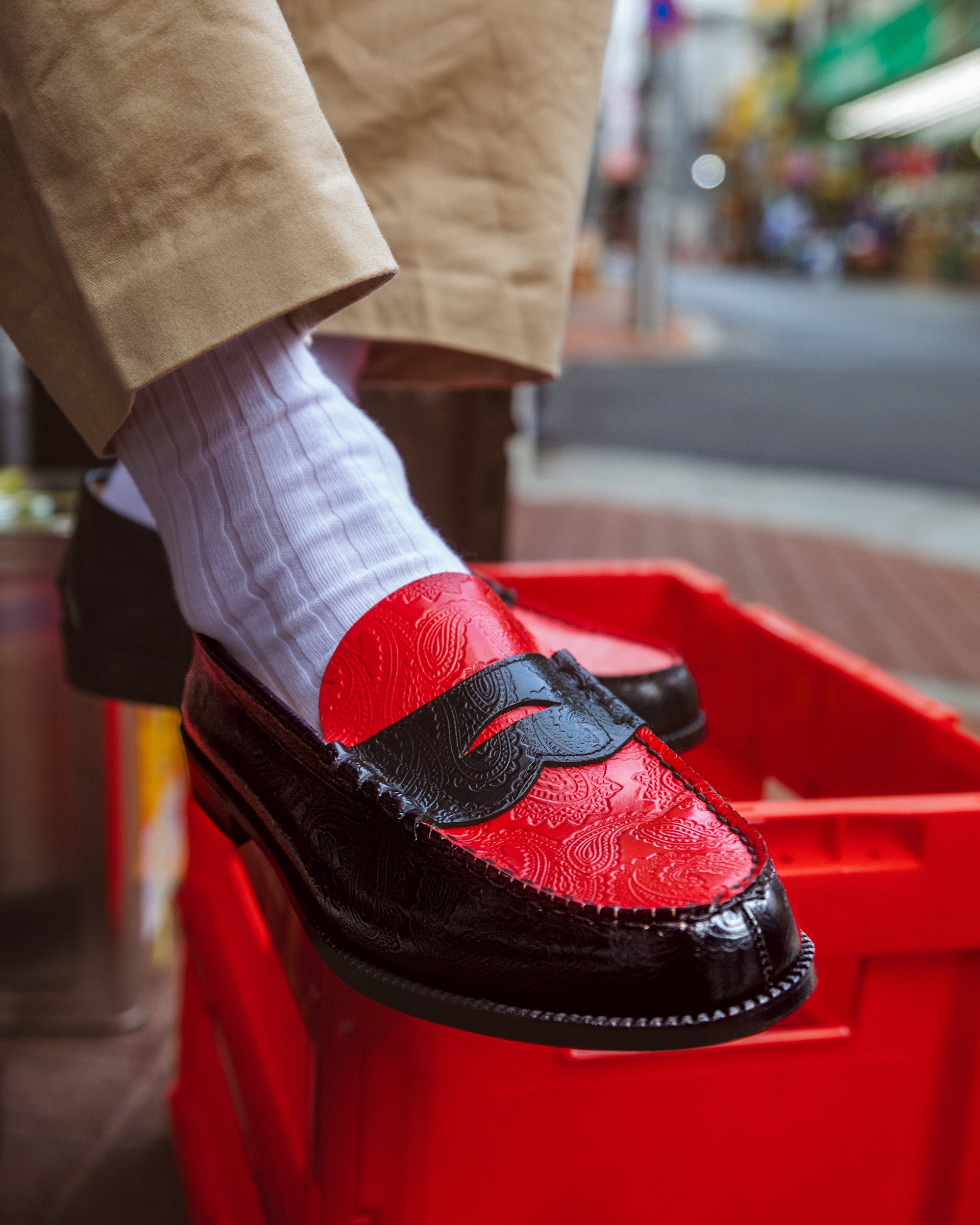 Black Red Paisley Loafers – THE KENFORD FINESHOES