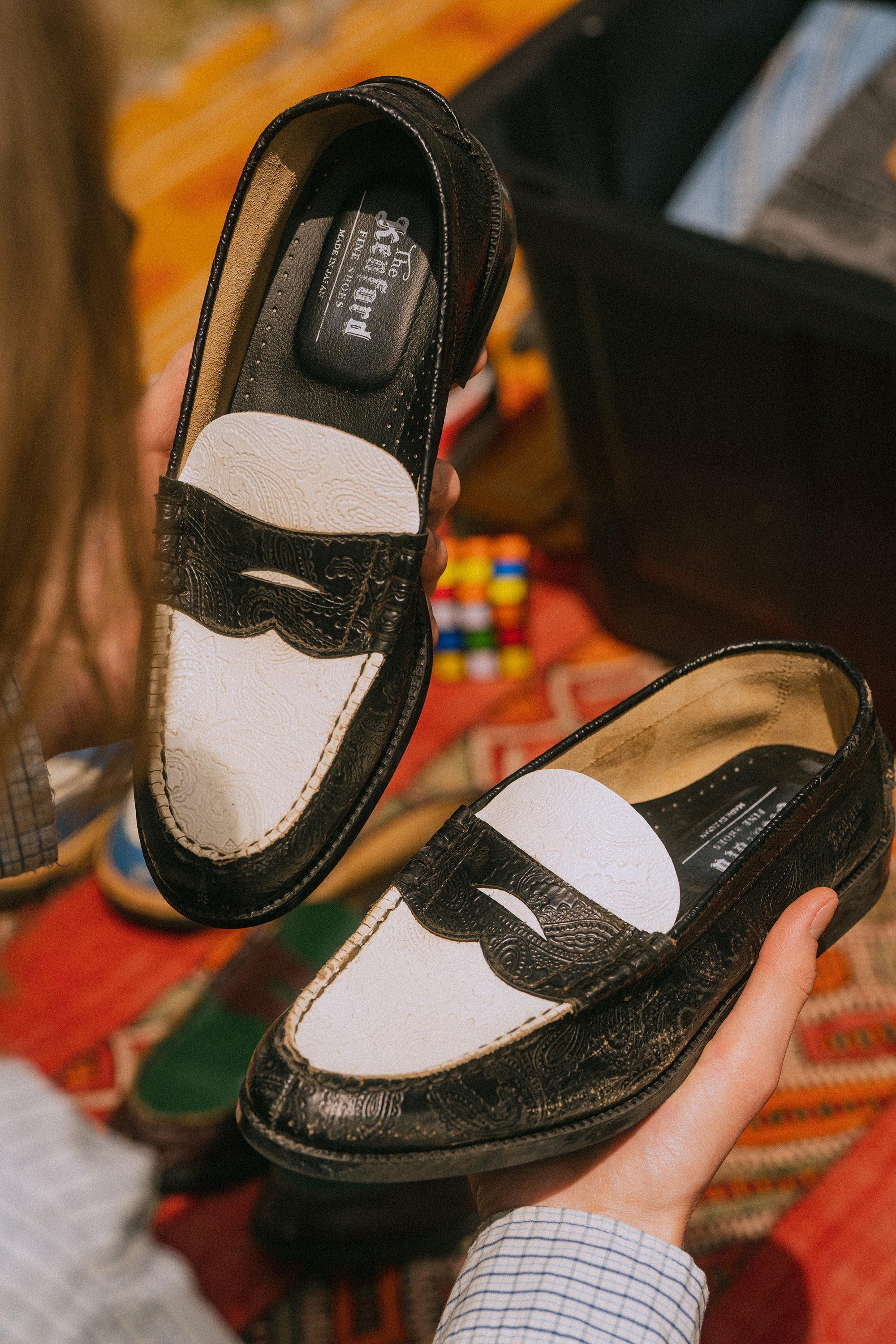 Black White Paisley Loafers – THE KENFORD FINESHOES