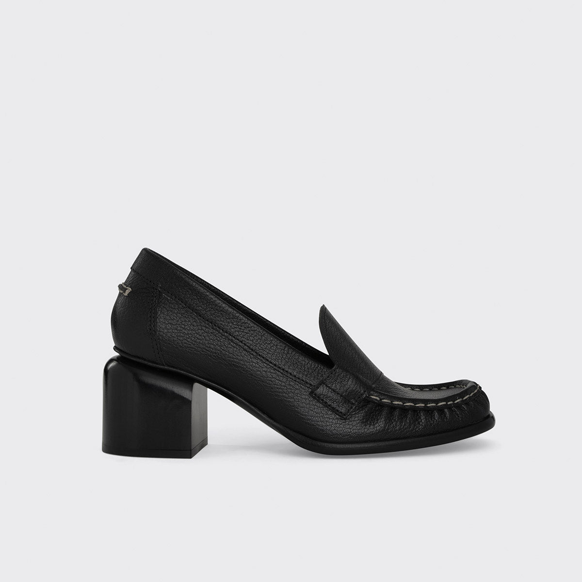 ROMY loafers for women in black grained leather — PIERRE HARDY