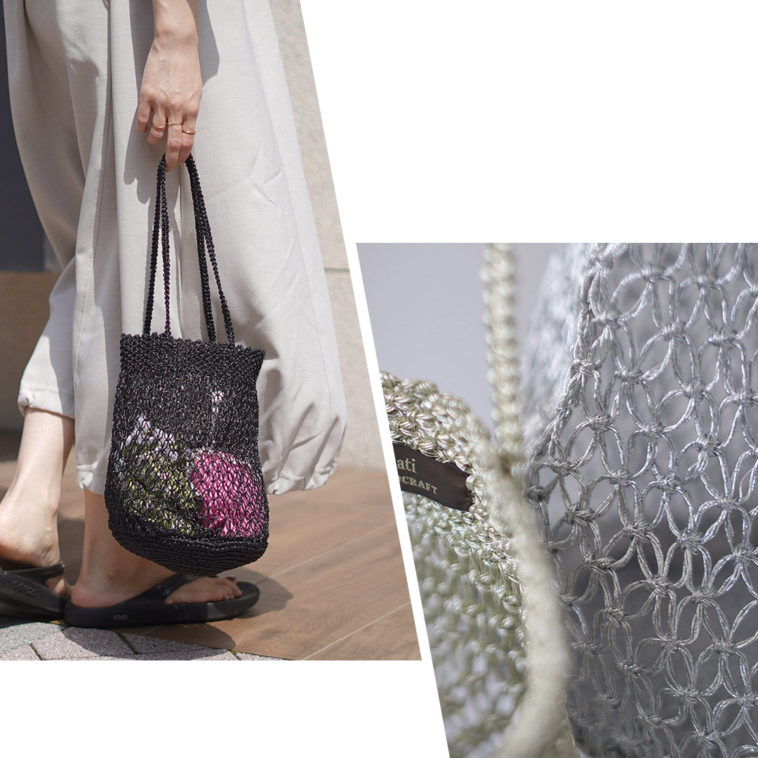 BAGMATI（バグマティ） メッシュ コード編みバッグ METALIC LUREX