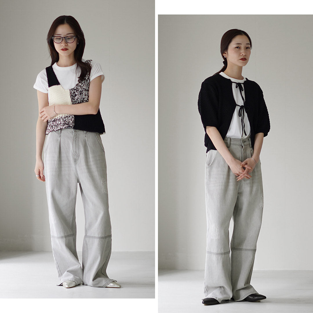 YENN（イェン） ハイライズ タックワイドパンツ / レディース ボトムス