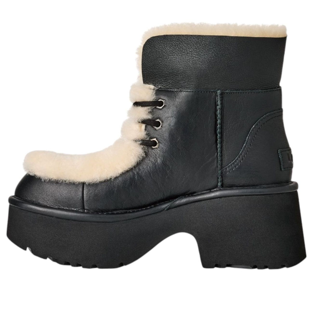 WMNS) UGG Esmee Leather Lace-up Boots 'Black' 1176110-BLK