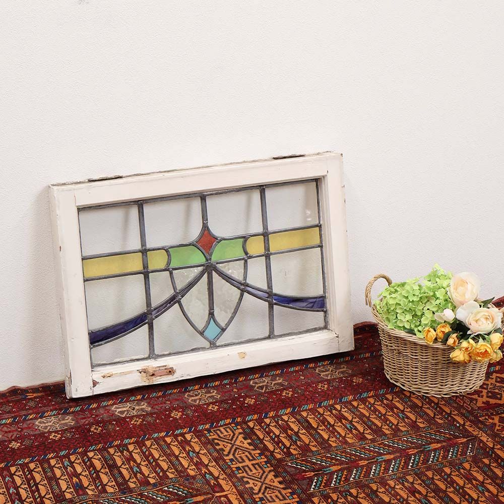 色使いが魅力の英国アンティークステンドグラス（アンティーク枠