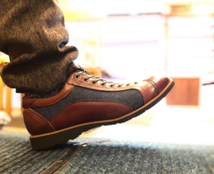 神戸旅靴屋【倭イズム YA3310 ブラック】岡山デニム×兵庫レザー