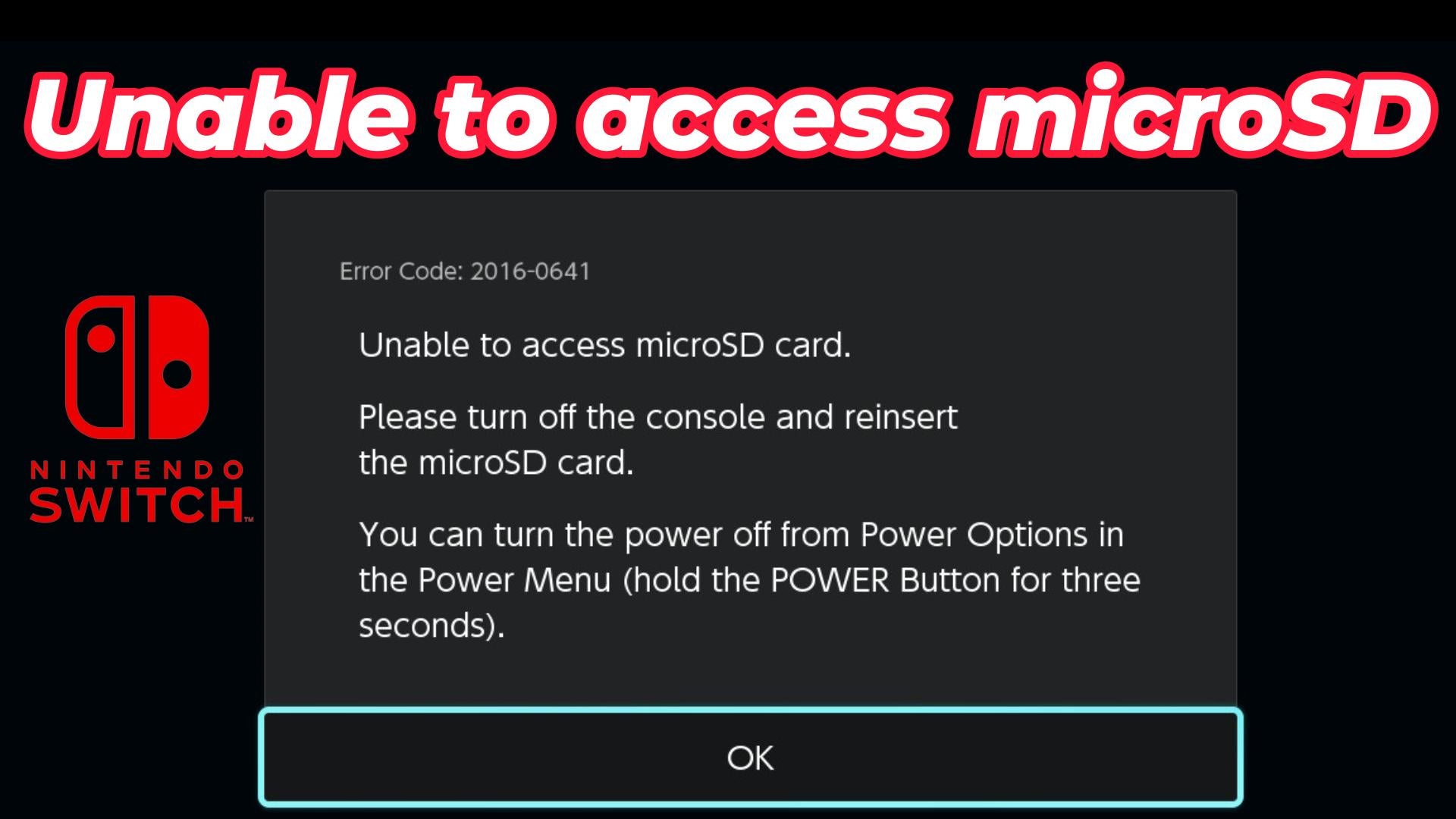 Nintendo Switch microSD Repairs — Game Console Repairs