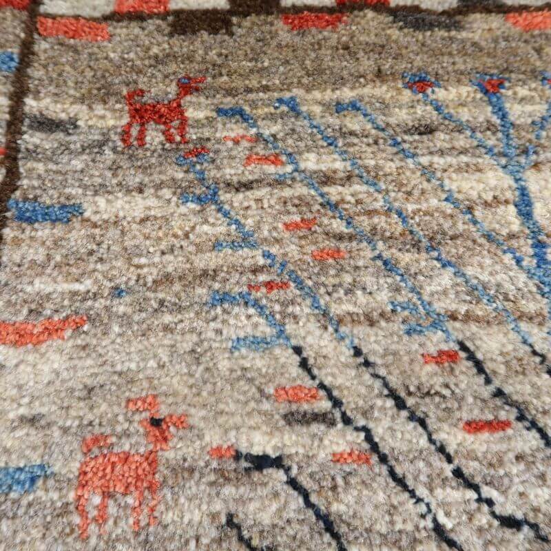 ギャッベ,ラグ,カシュクリ,91×62cm,ゾランヴァリ,手織り,ウール絨毯