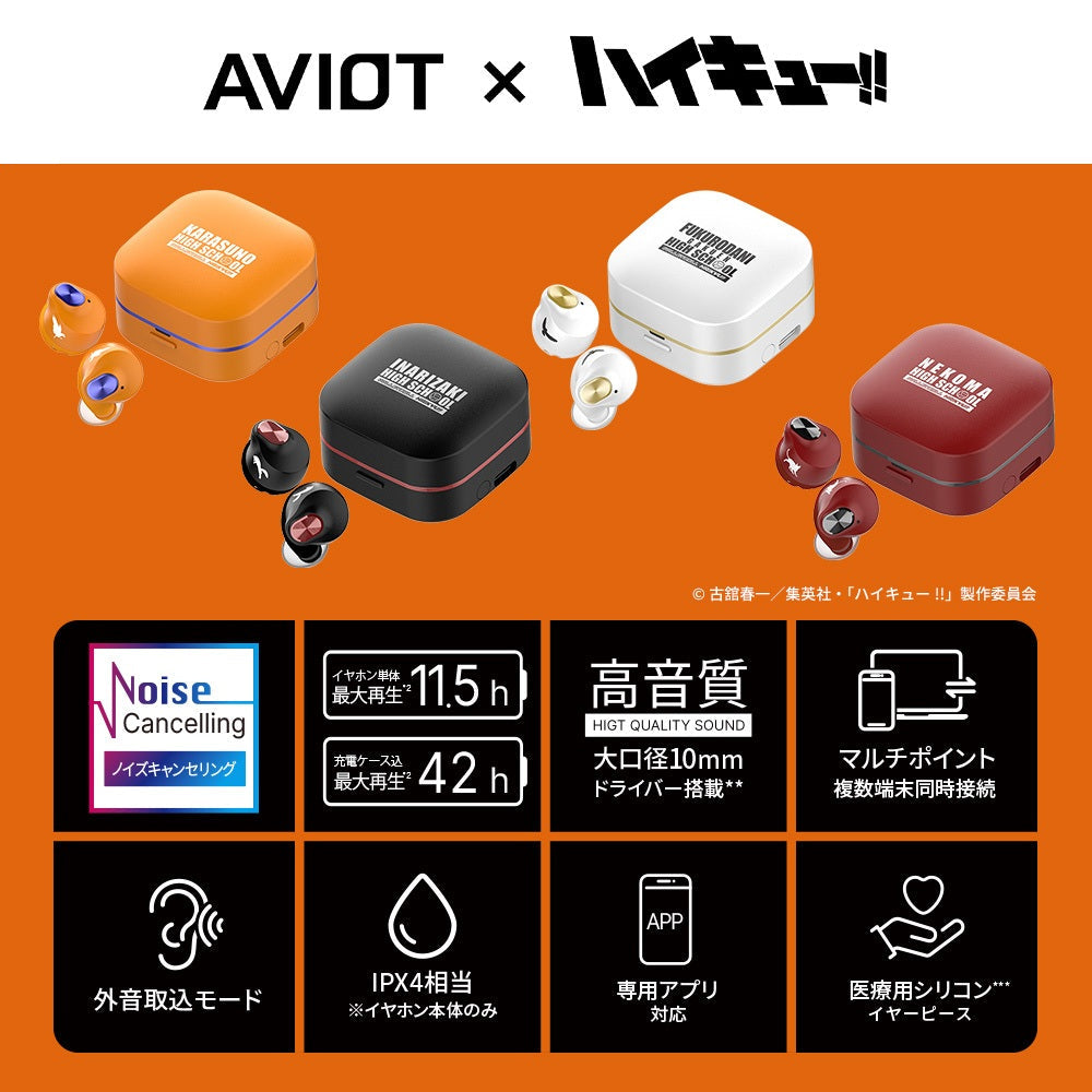 AVIOT TE-Q3-HK｜ハイキュー!!コラボ完全ワイヤレスイヤホン【公式】