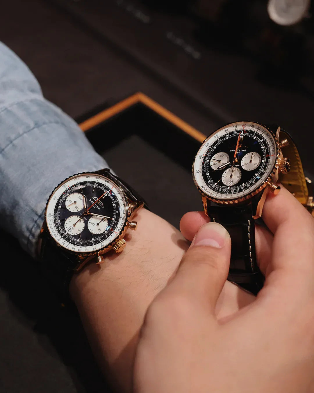 超希少】ブラックMOP×18Kゴールドのエレガントすぎるナビタイマーが