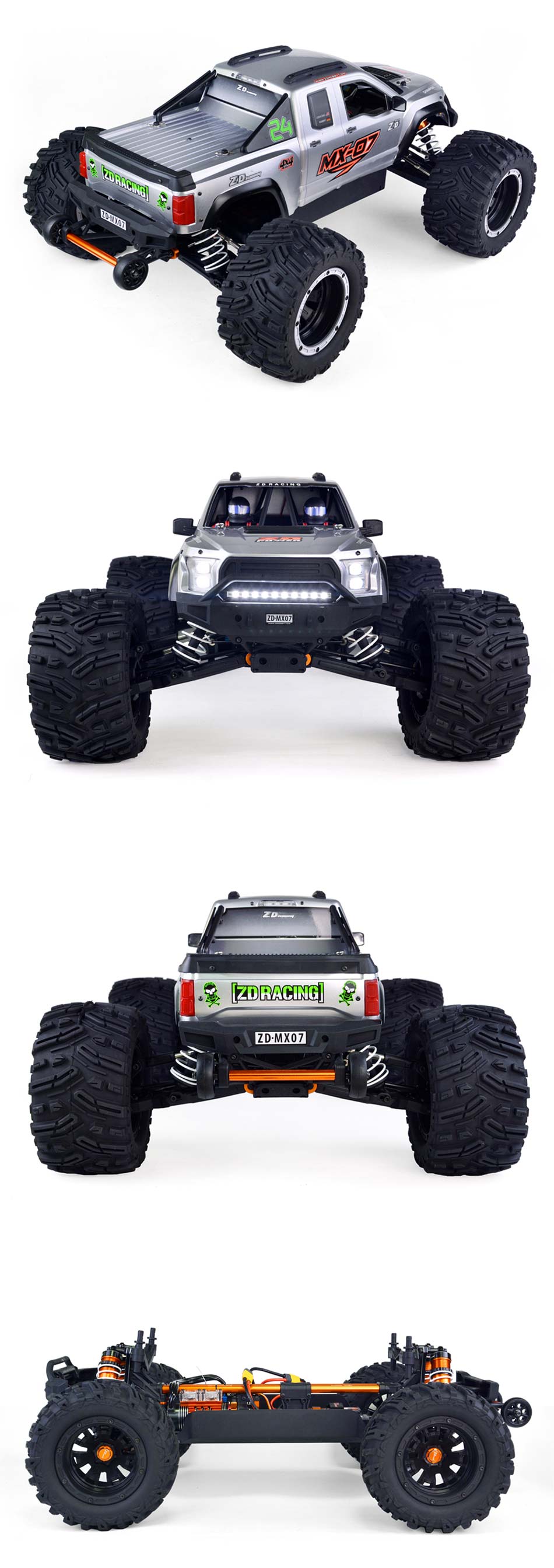 ZD Racing 1/7 MX-07 MX 07 4WD RC Car 8S Brushless Monster Truck