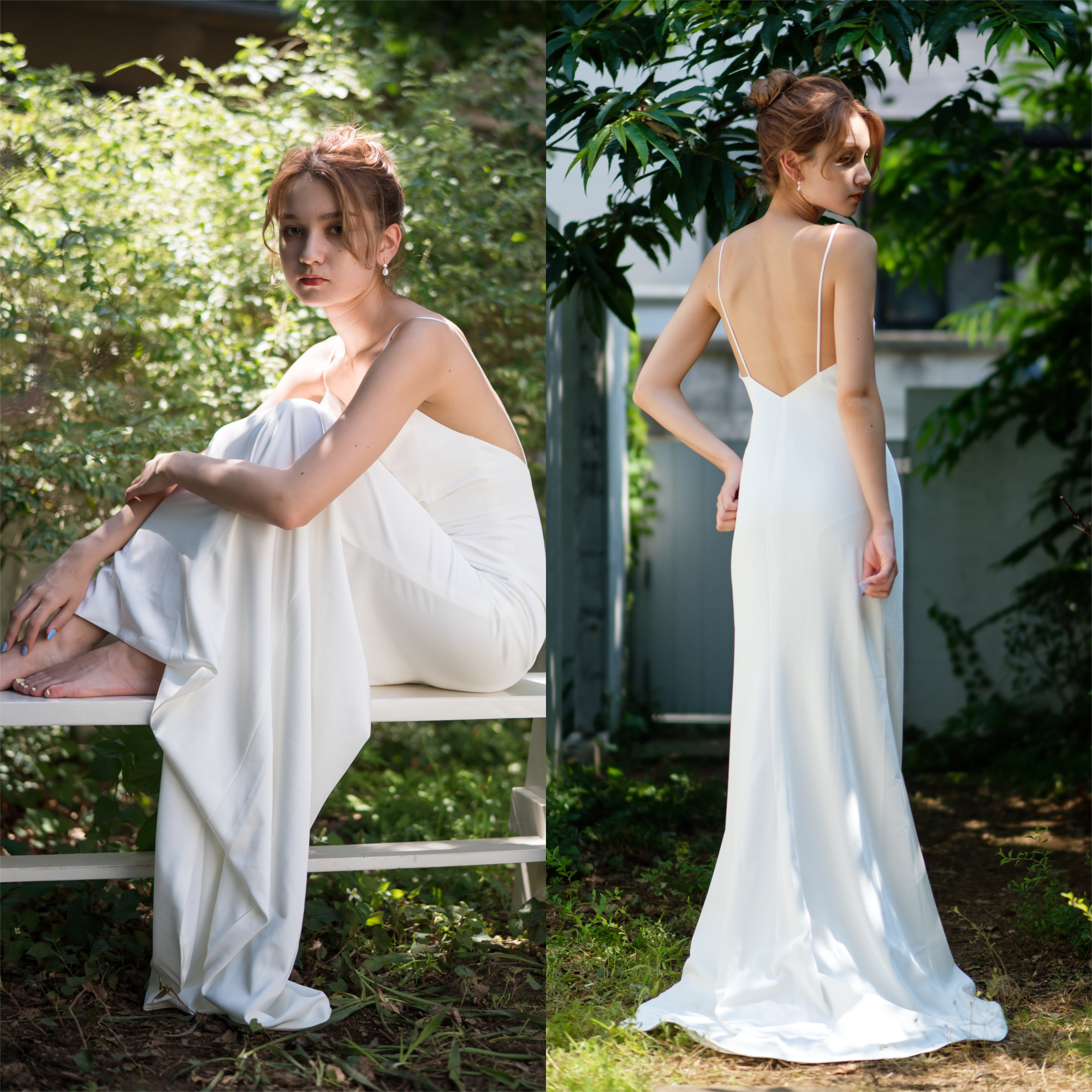 サテン ソフトマーメイド キャミソールドレス（W235）